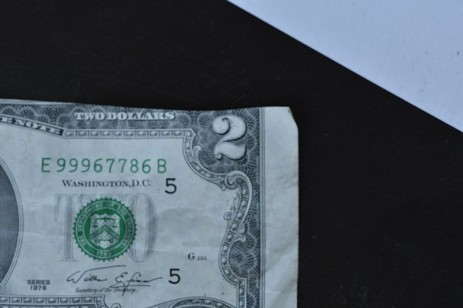 Miscut-$2.00-Bill.-Front/Back-Thanks-To-My-Local-Bank.